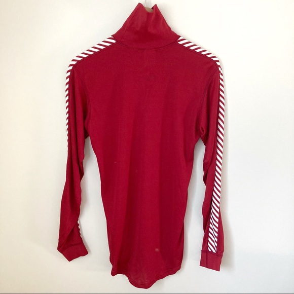 Helly Hansen Lifa Stripe Red turtleneck crew Shirt - Picture 3 of 8
